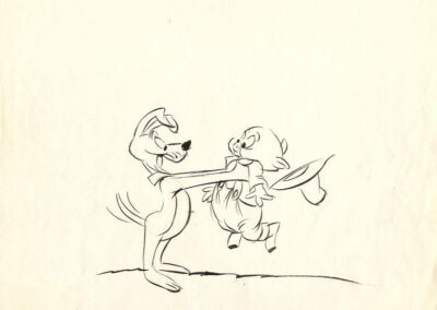 Charlie Dog Holding Porky Pig Sketch