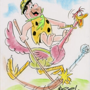 Fred Flintstone Riding Bird