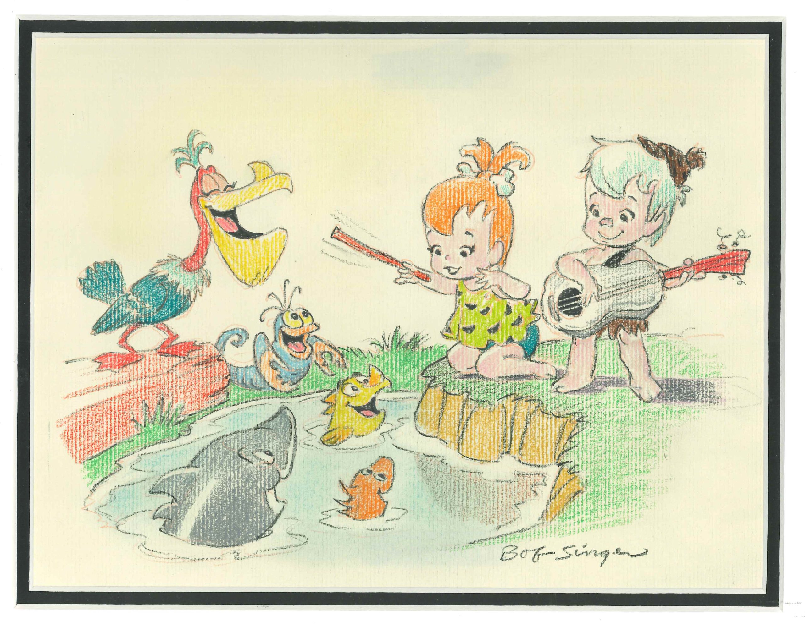 SINGER-328-COLOR Pebbles & Bamm Bamm Music Lessons Color & Graphite Original