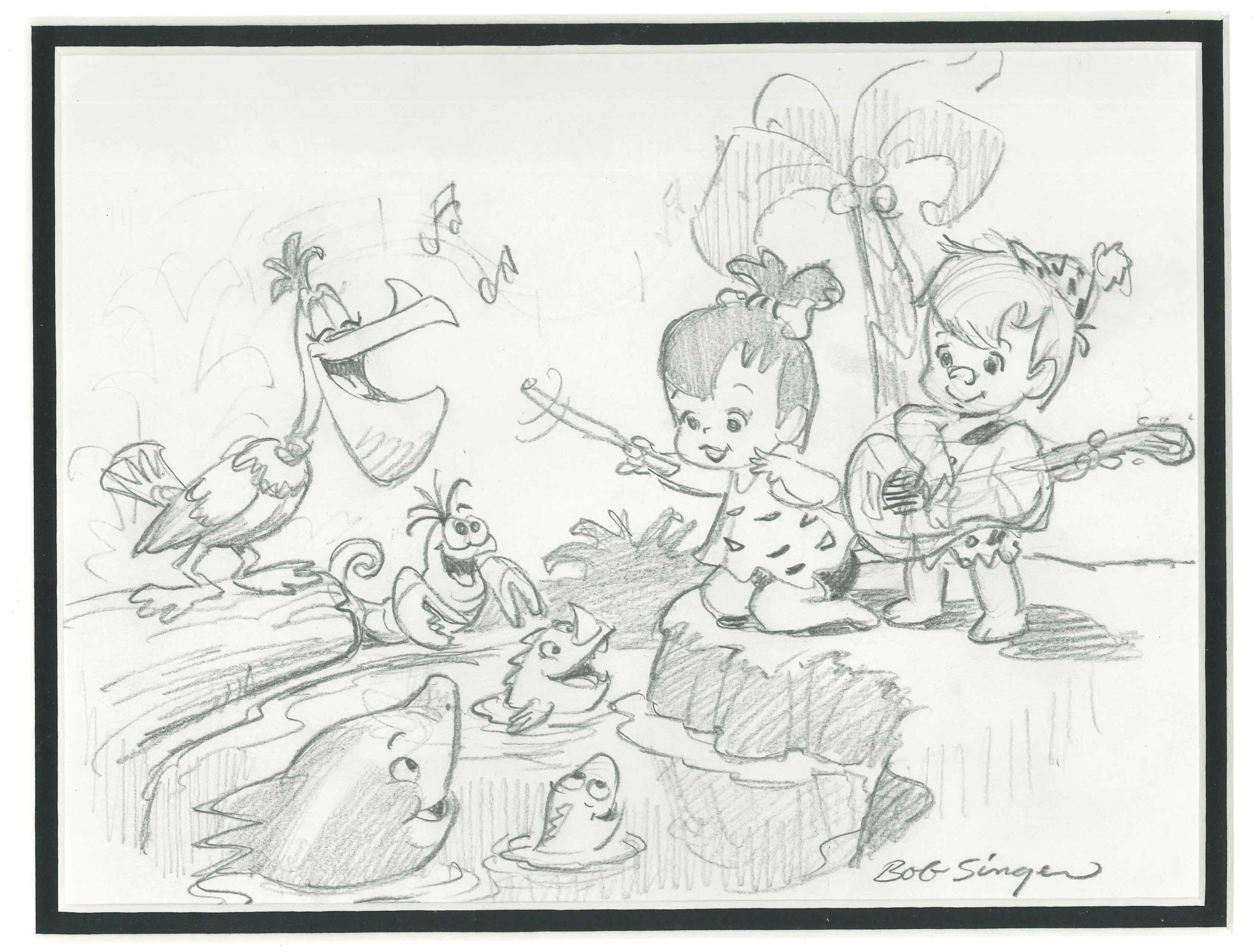 SINGER-328-GRAPHITE Pebbles & Bamm Bamm Music Lessons Color & Graphite Original