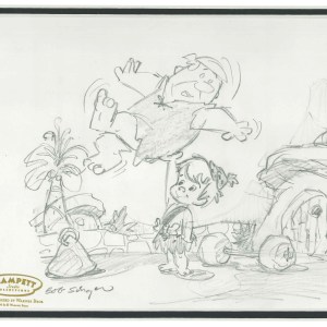 SINGER-355 Barney & Bamm Bamm The Lift Drawing