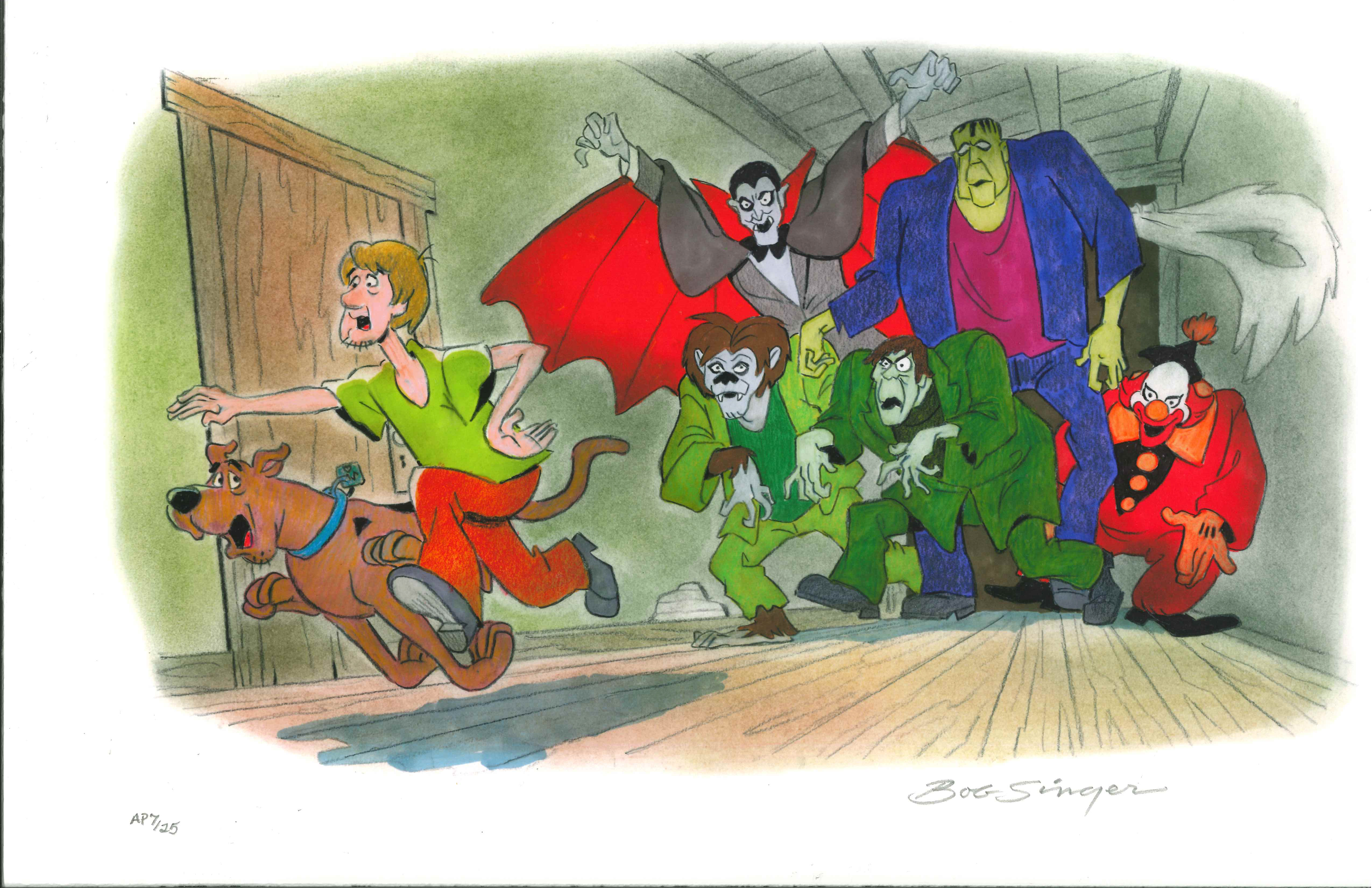 SINGER-402 Monster Chase Giclee