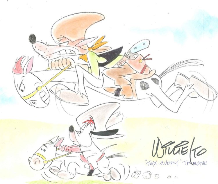 W143-1 Wolf and Droopy On Horseback 1