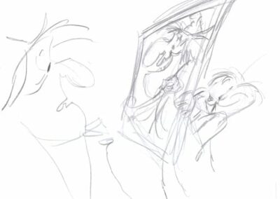 Witch Hazel & Bugs Bunny Original Sketch