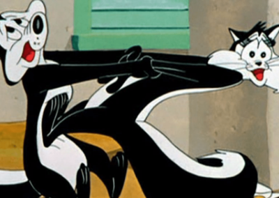 Pepe Le Pew Holding Cat