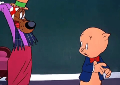 Charlie Dog About To Hit Porky Pig