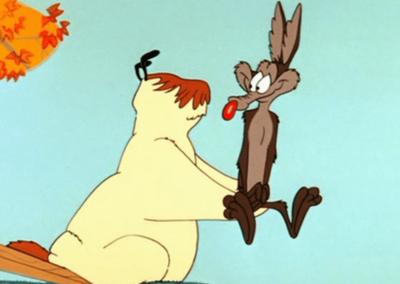 Ralph Wolf Sitting On Sam Sheepdog