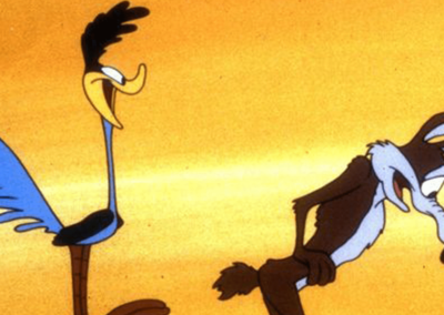 Road Runner Behind Wile E Coyote