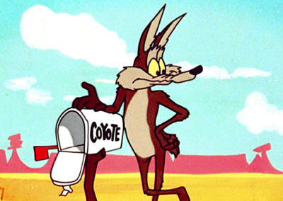 Wile E Coyote Leaning On Mailbox